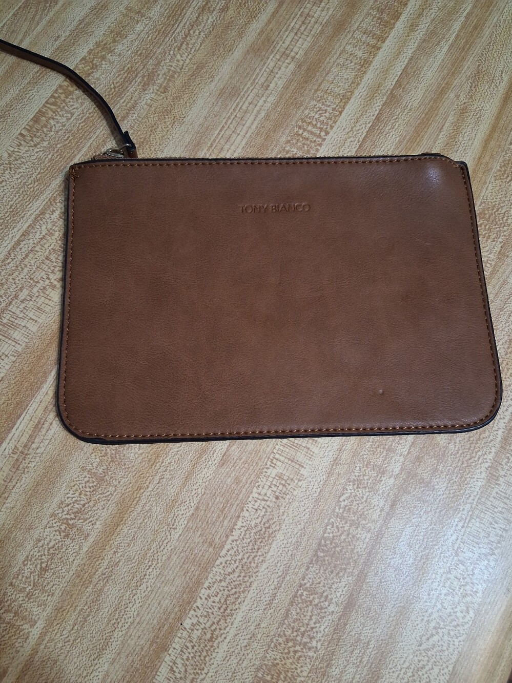 Tony Bianco Tan Leather Wristlet Pouch